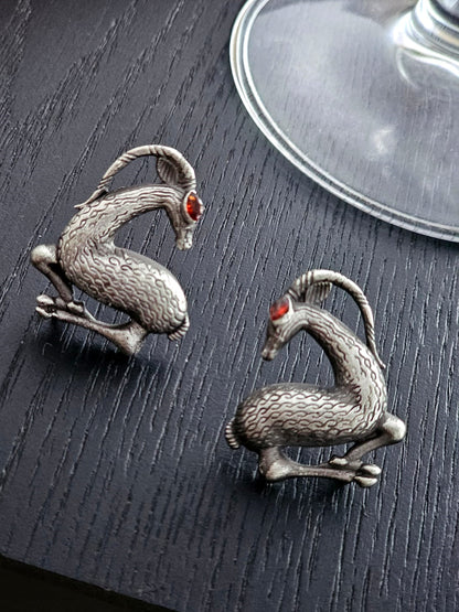 Ishani Whimsical Reindeer Charm Stud Earrings