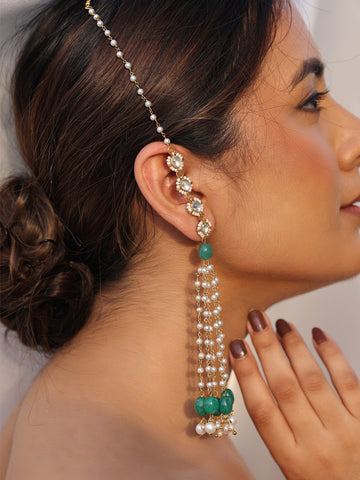 Nityara Pearl Kundan Regal Heritage Danglers