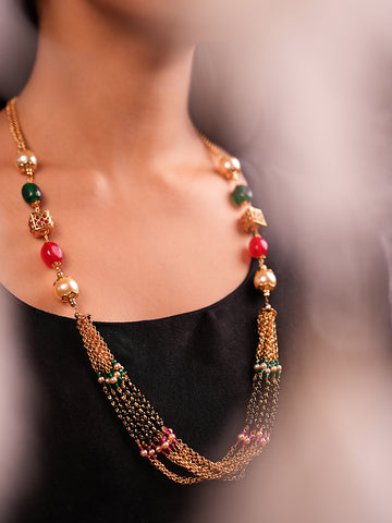 Gold-Plated Lumina Jade Multi-Layered Necklace Set
