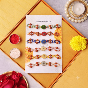 Rudraksha Rakhi Set Pack of 6