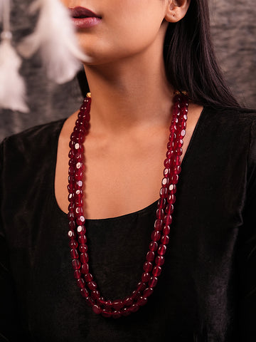Selina Ruby Bead Necklace