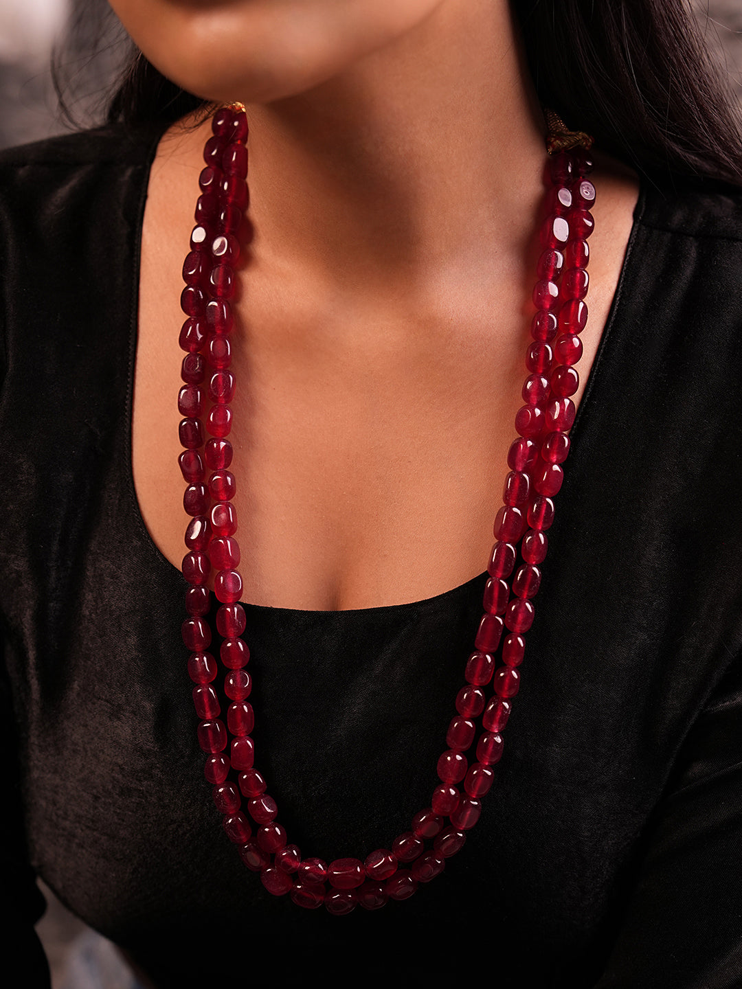 Selina Ruby Bead Necklace
