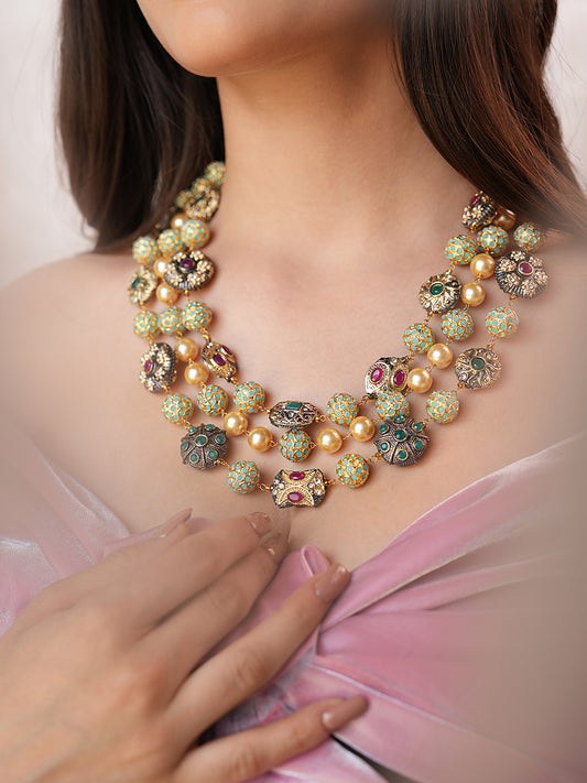 Azura Multi Layer Quartz Stone Necklace