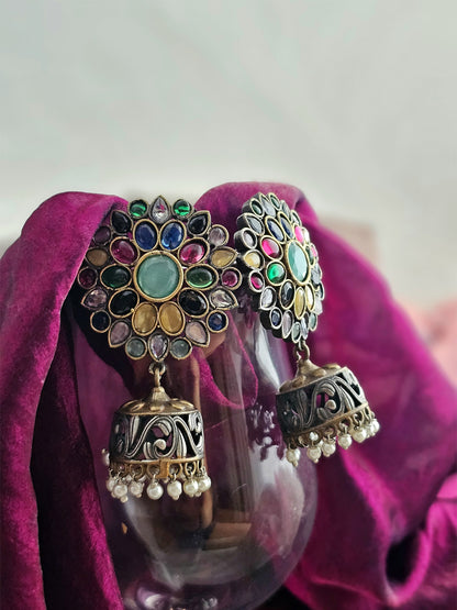 Multicolor Monalisa Jhumka Earrings