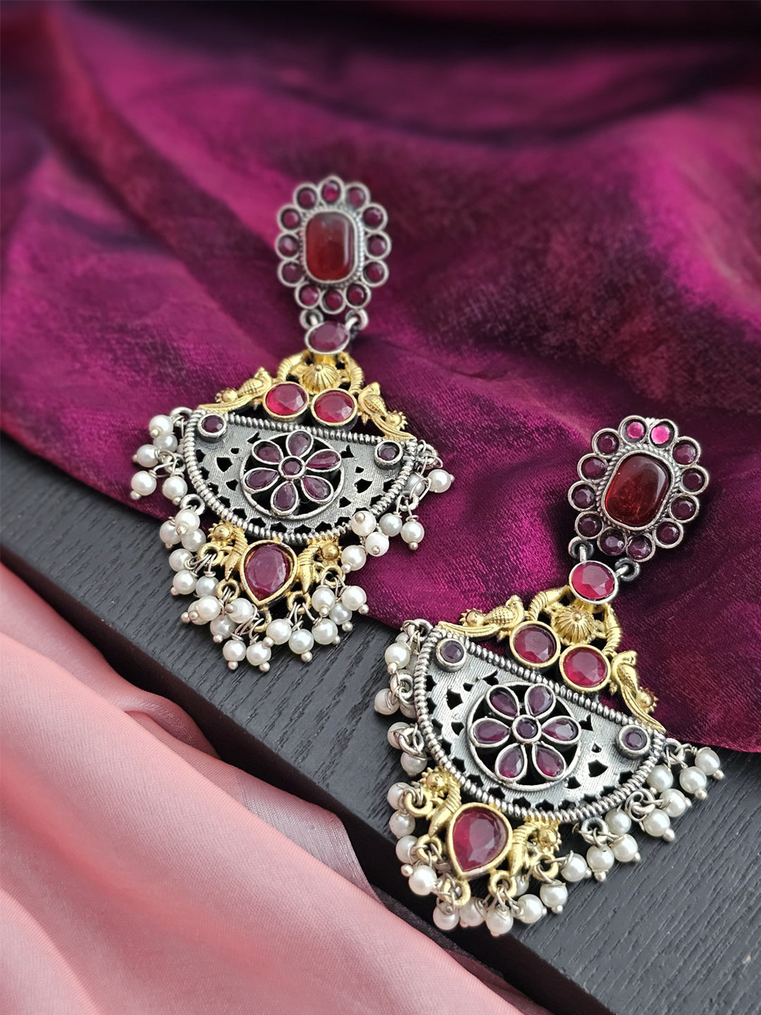 Crimson Glow Monalisa Earrings