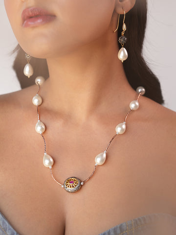 Seraphina White Quartz Stone Necklace