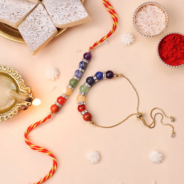 7 Chakra Diamond Ring Rakhi