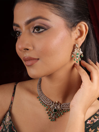 Radiant Brass AD Necklace Set
