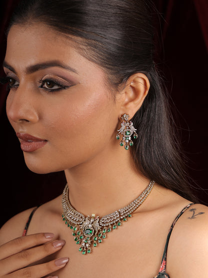 Radiant Brass AD Necklace Set