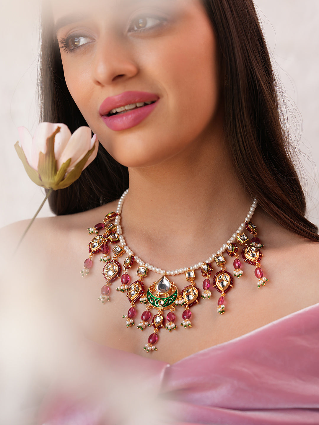 Kiara Ruby Quartz Necklace Set