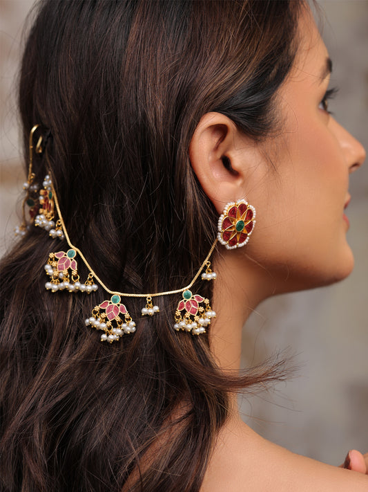 Rajphool Meenakari Stud Earchain
