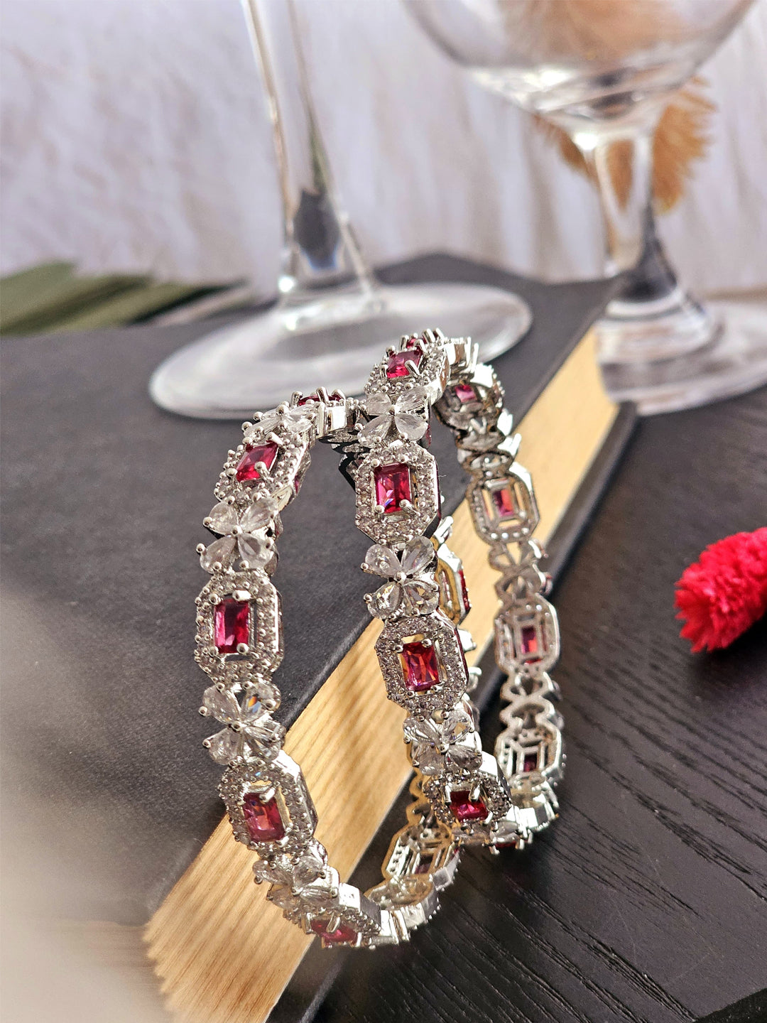 Anvika Ruby Serenade Bangles Of Regal Allure