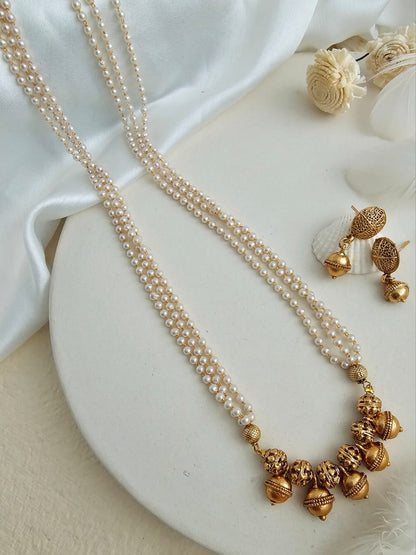 Golden Pearl Radiance Necklace Set