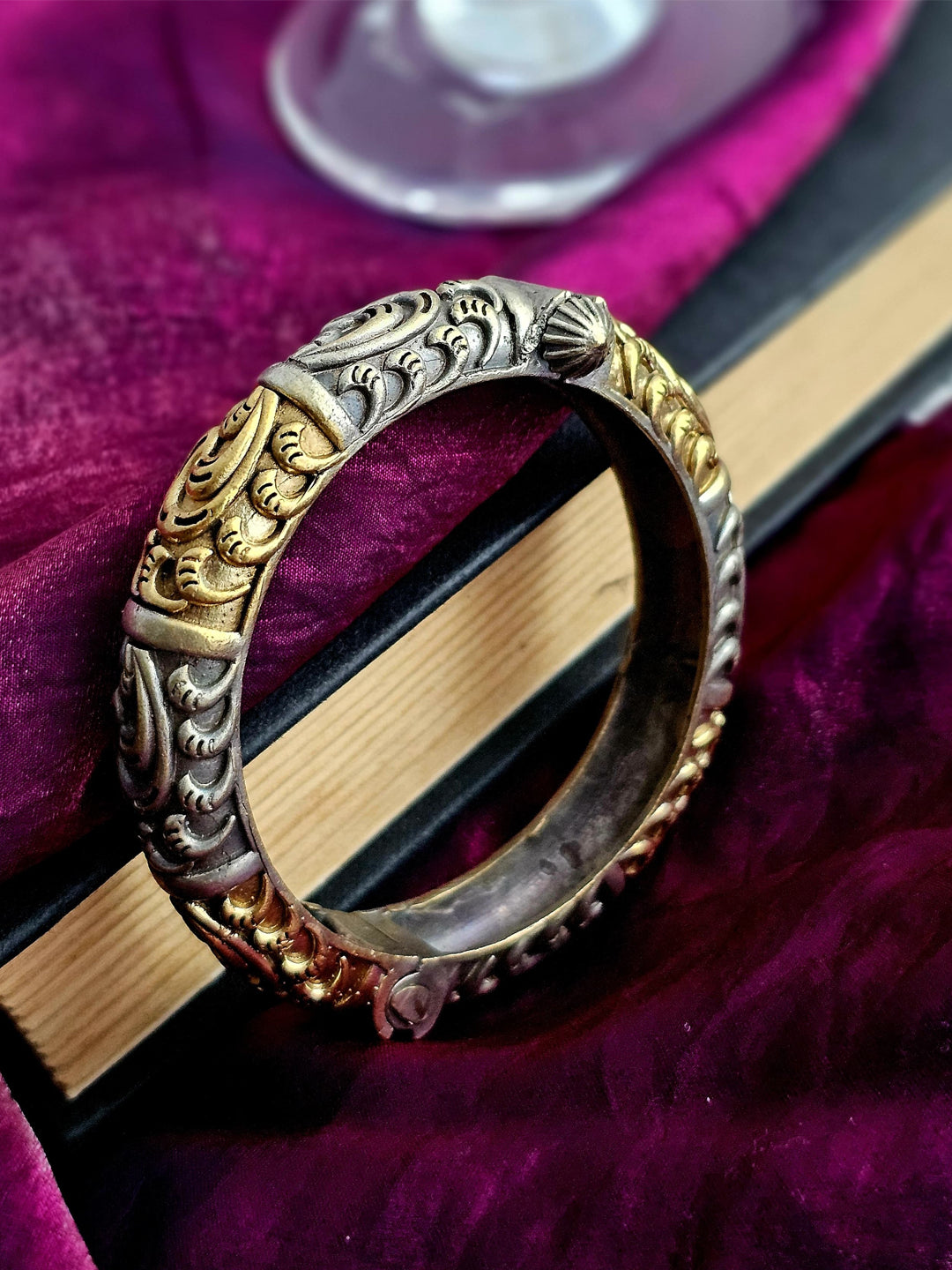 Samyara Golden-Silver Luminous Serenade Harmony Bangle