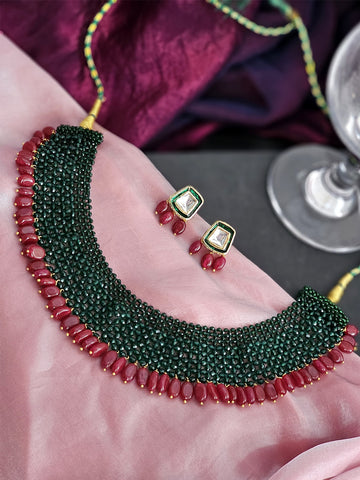 Emerald Ruby Cascade Necklace Set