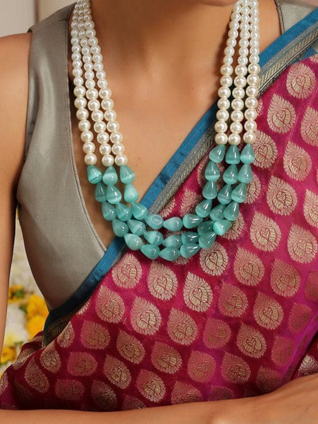 Sky Whisper Quartz Pearl Necklace