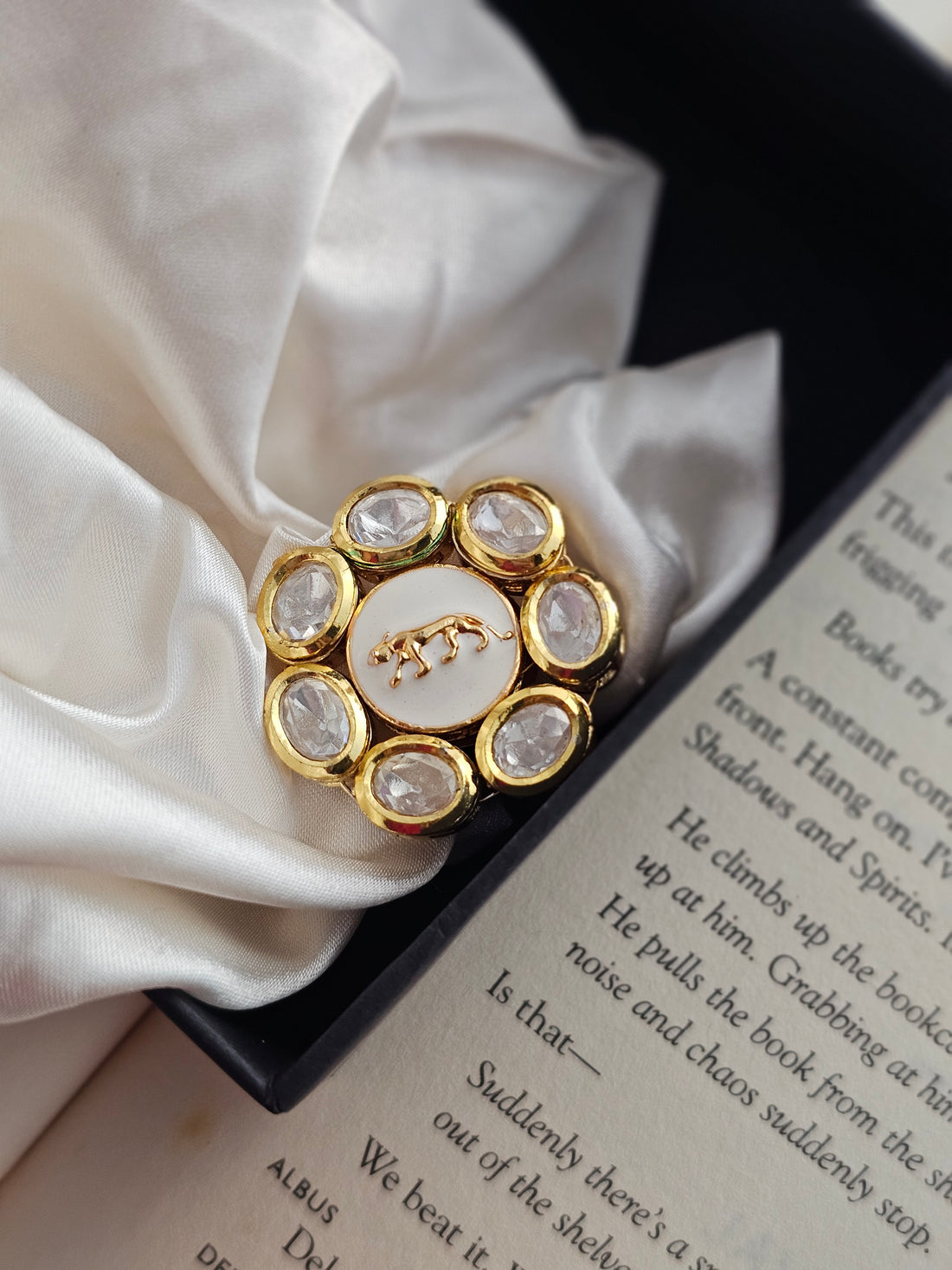 Amara Blooming Grace Kundan Floral Ring