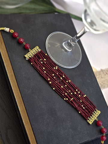 Crimson Majesty Beaded Choker