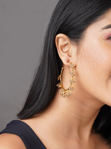 Rhea Elegant Golden Hoop Earrings With Timeless Shine