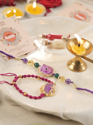 Amethyst Blessings Rakhi Combo