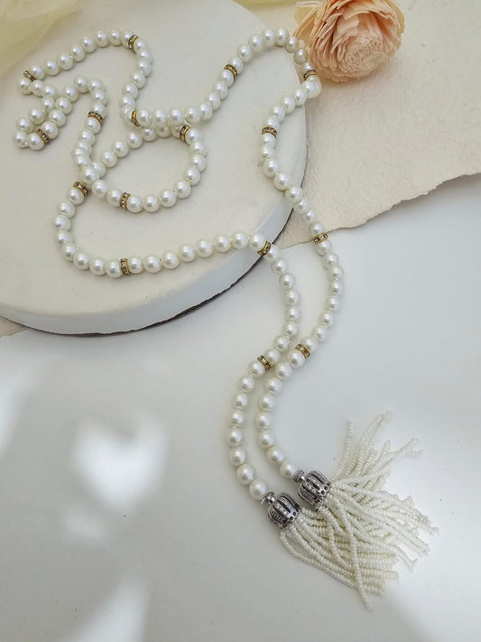 Aanya Radiant Glow Pearl Scarf Elegance Necklace
