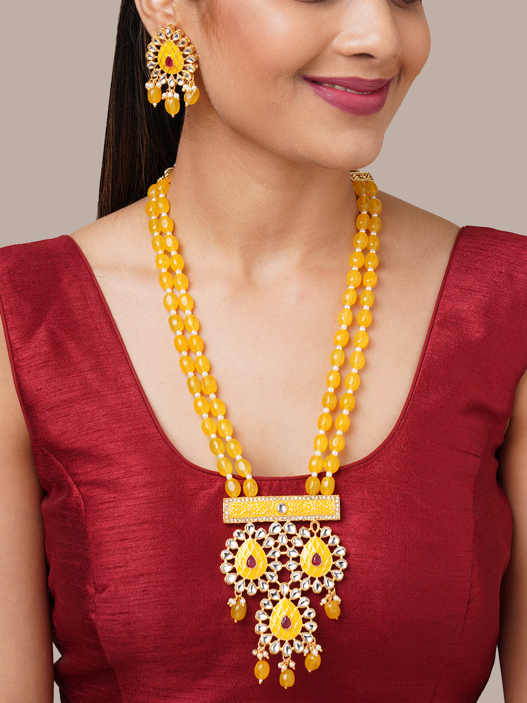 Binnis wardrobe women yellow stone jewellery set