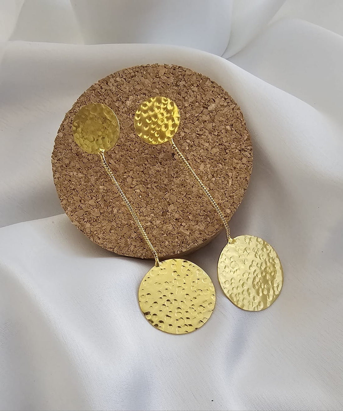 Golden Hanging Circle Drop Earrings