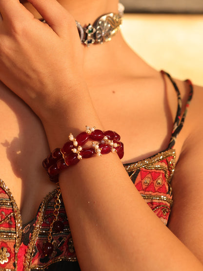 Ruby Pearl Bracelet