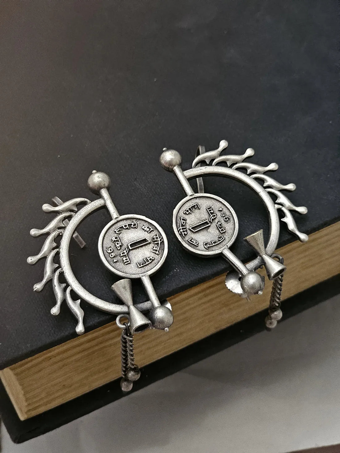 Kavya Classic Silver Plated Coin Earcuff