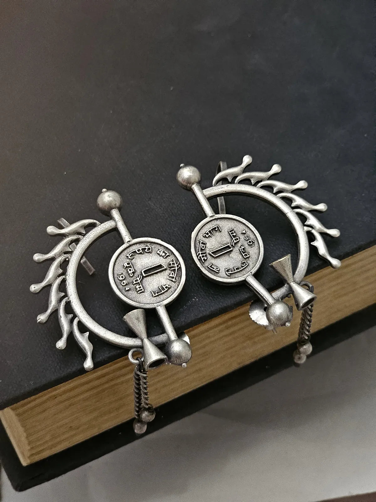 Kavya Classic Silver Plated Coin Earcuff