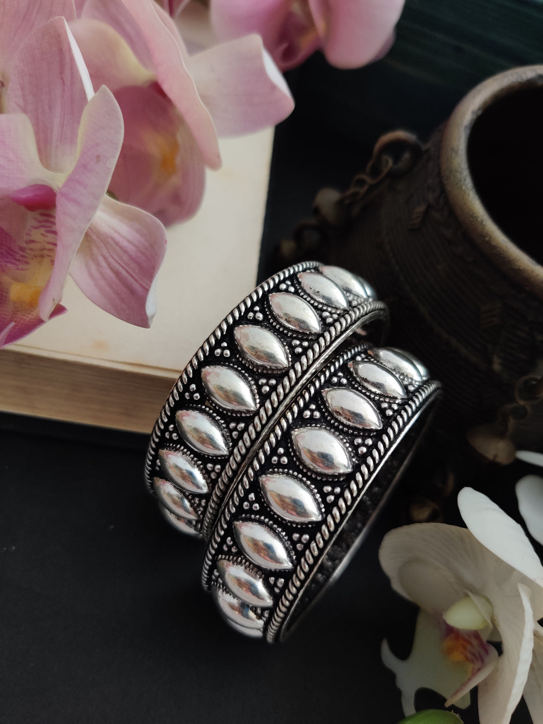 Dewdrop Silver Bangle