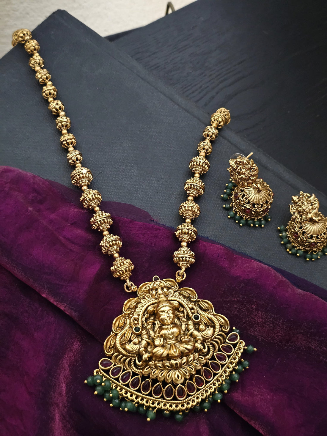 Divine Lakshmi Brass Necklace Set