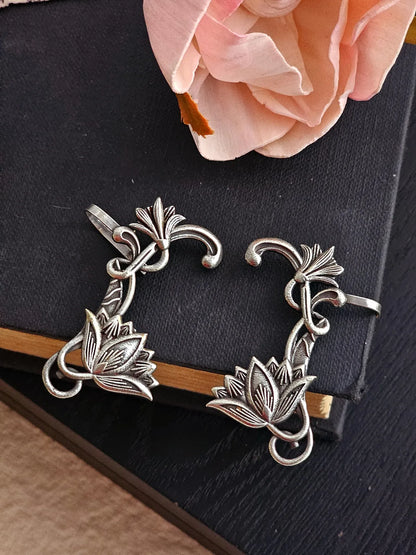 Tara Radiant Silver-Plated Handcrafted Graceful Earcuffs