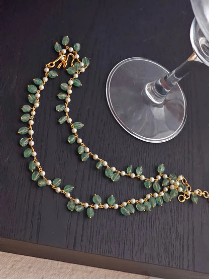 Elysian Grace Timeless Green Quartz Anklet