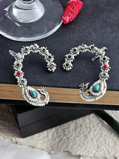 Floral Mirage Peacock Earcuff