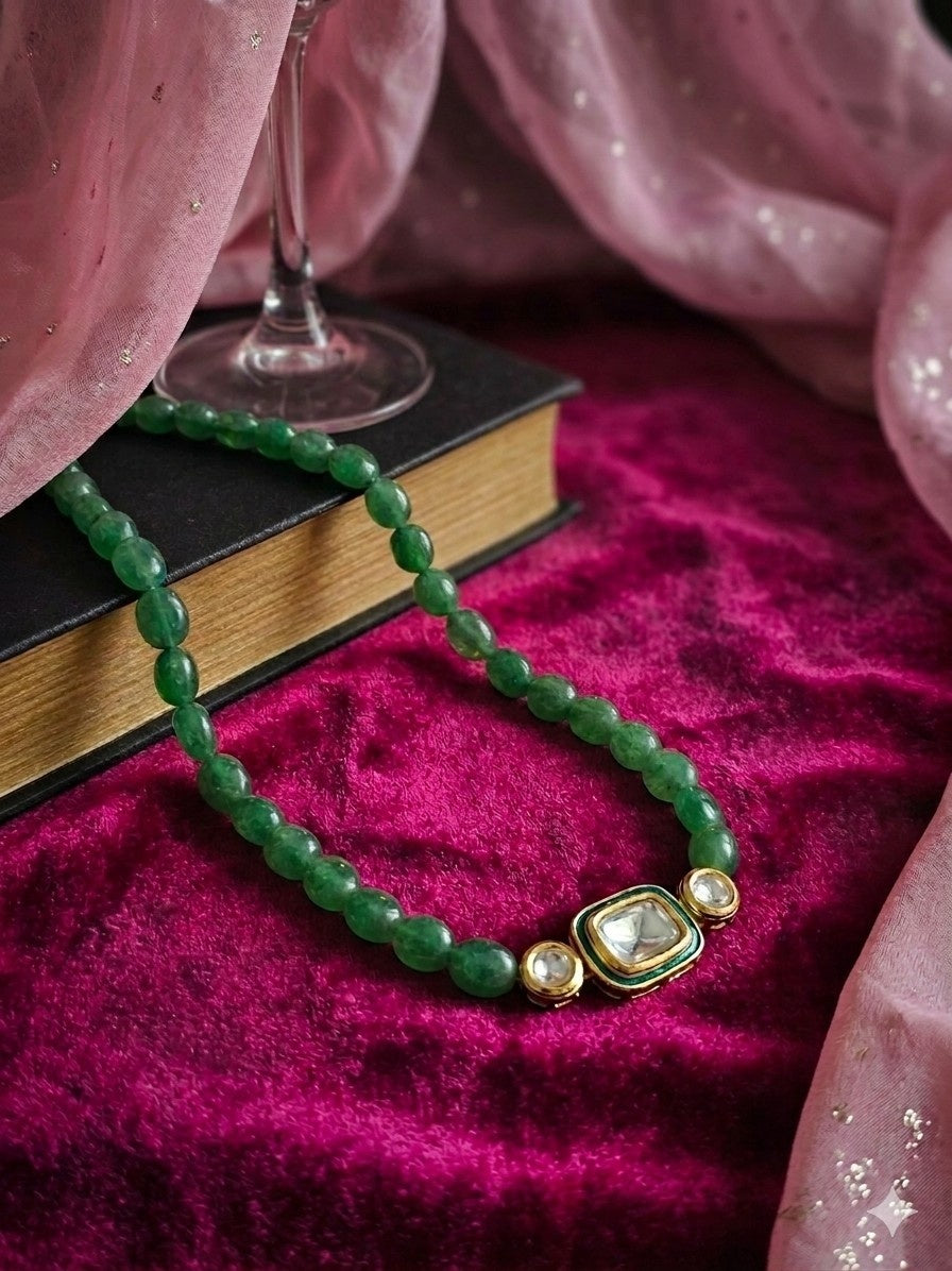 Eira Green Quartz Kundan Choker