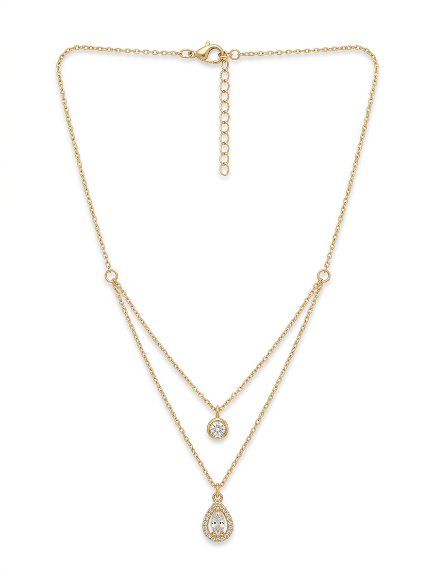 Elara Teardrop Layered Necklace