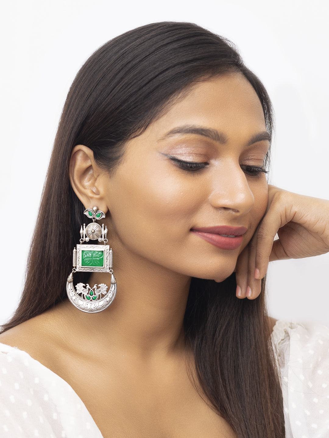 German silver dangler earring