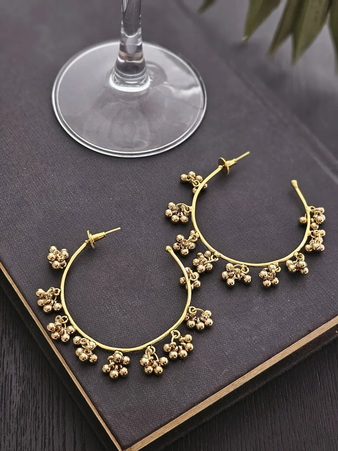 Rhea Elegant Golden Hoop Earrings With Timeless Shine