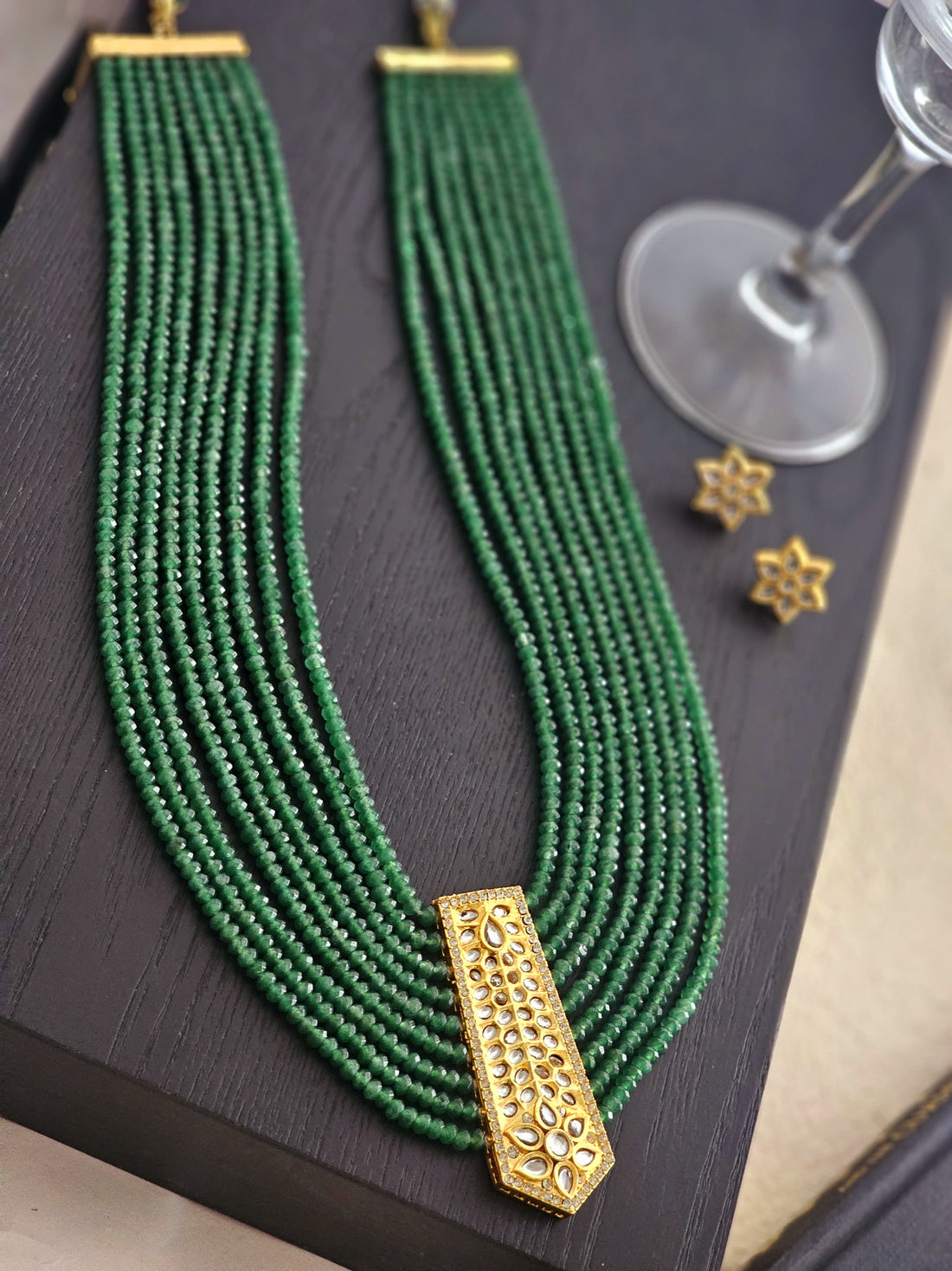 Verdant Elegance Onyx Necklace Set