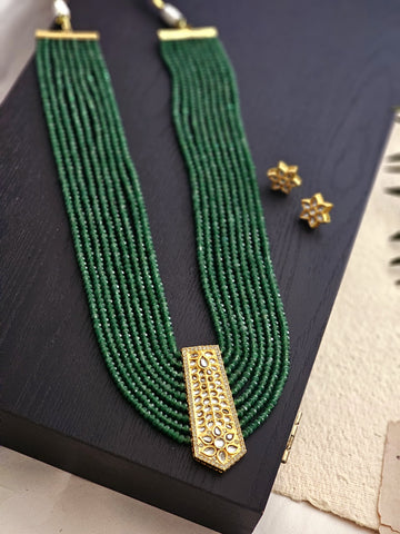Verdant Elegance Onyx Necklace Set