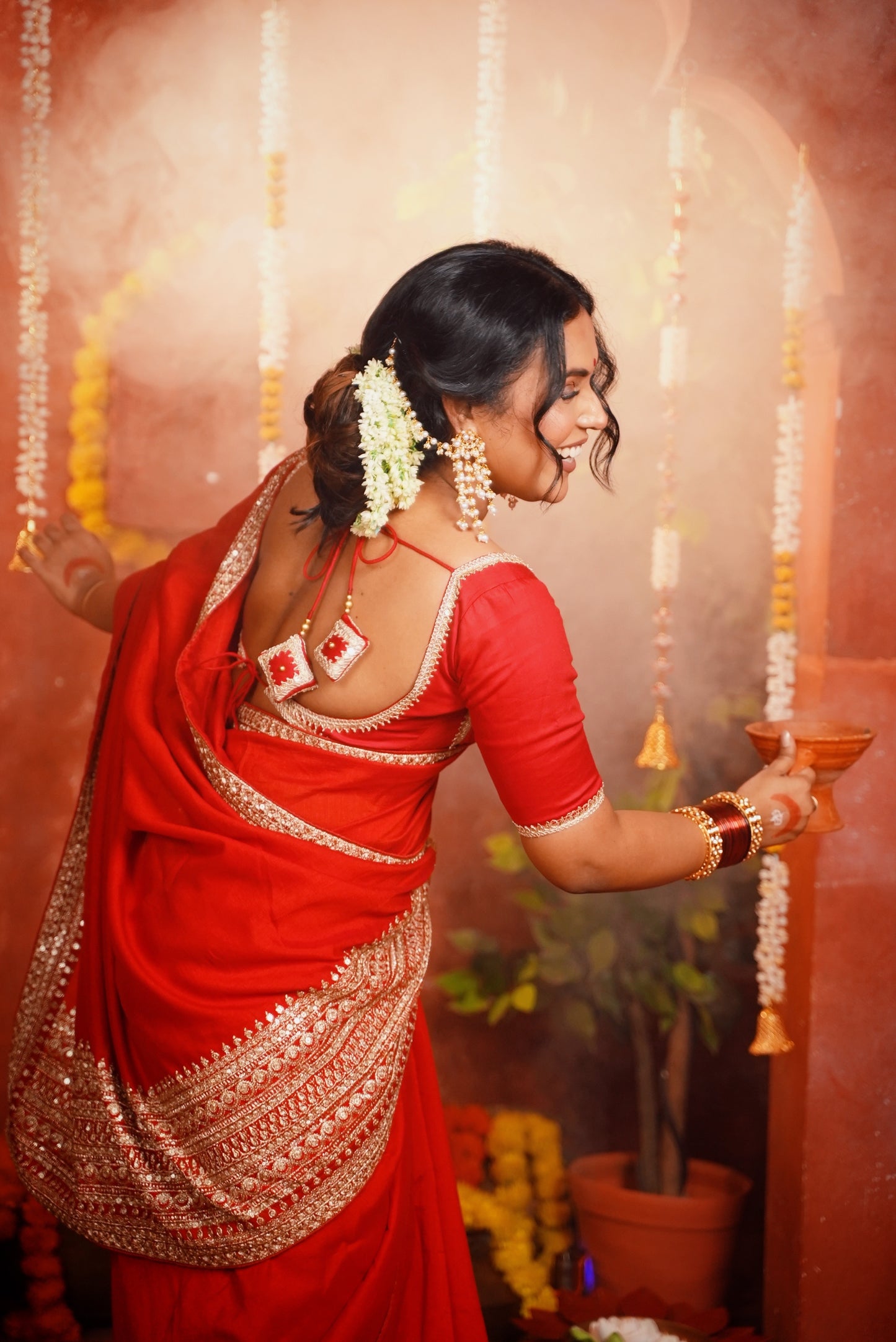 Tarangini Timeless Pachi Kundan-Pearl Earchain