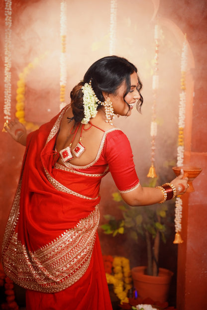 Tarangini Timeless Pachi Kundan-Pearl Earchain