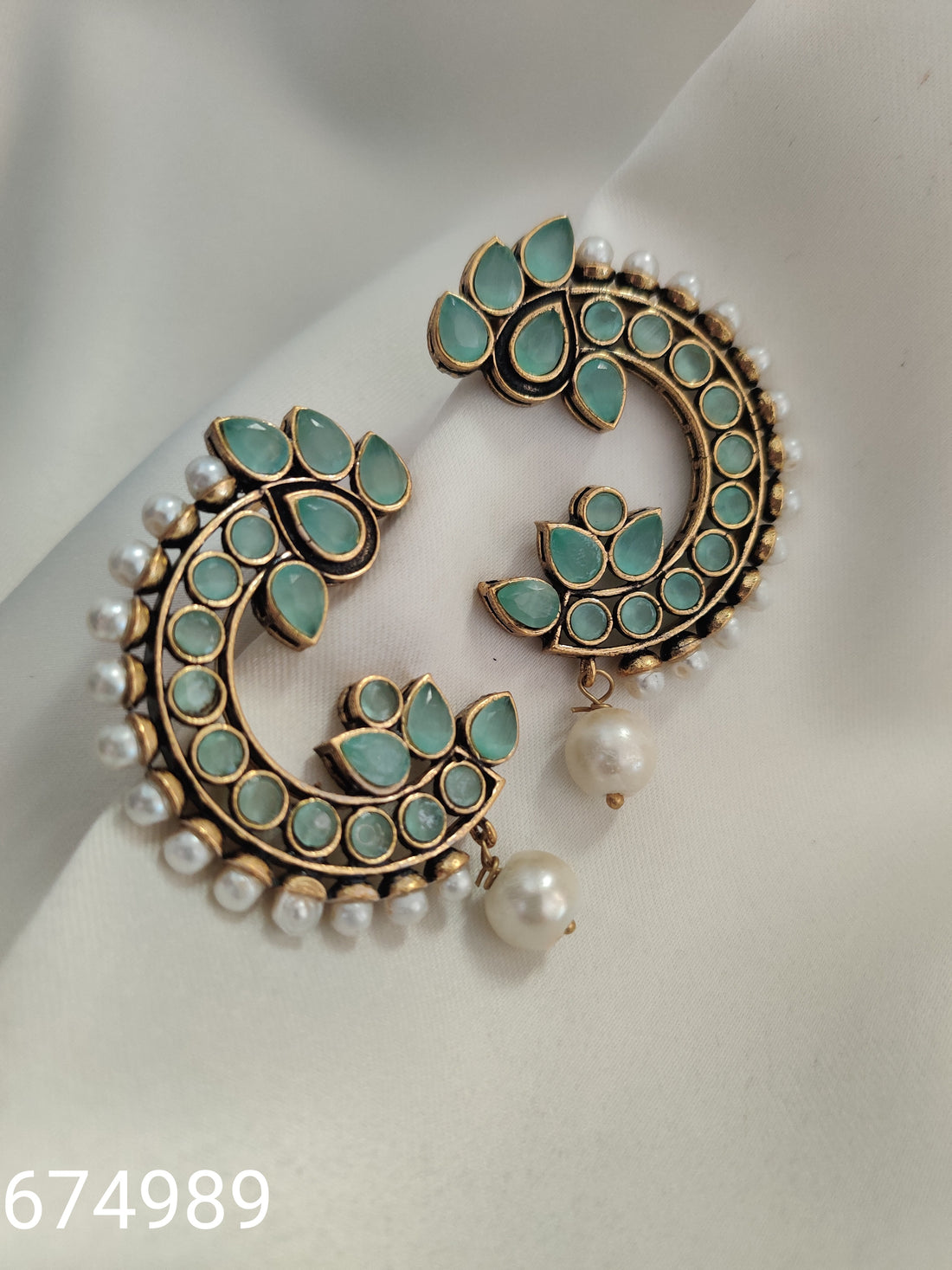 Gold-Toned Brass Crescent Drop Earrings