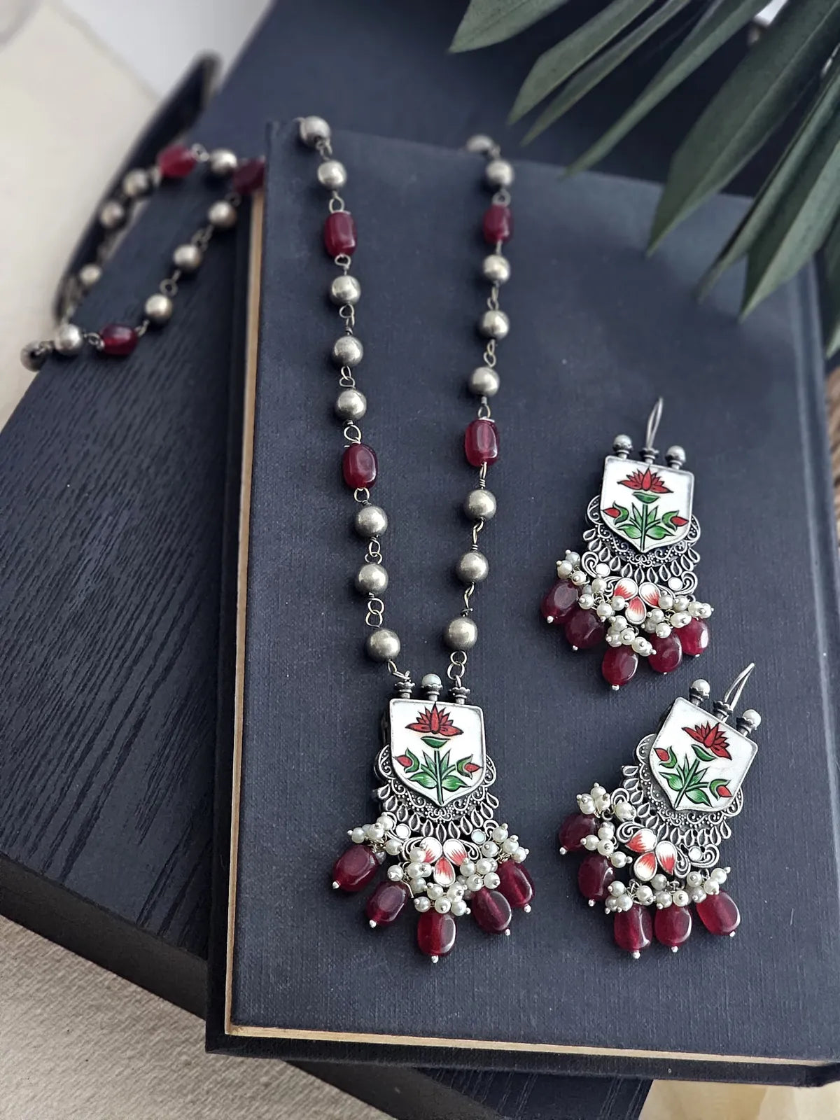 Kavya Artistic Whispers Hand-Painted Necklace Set