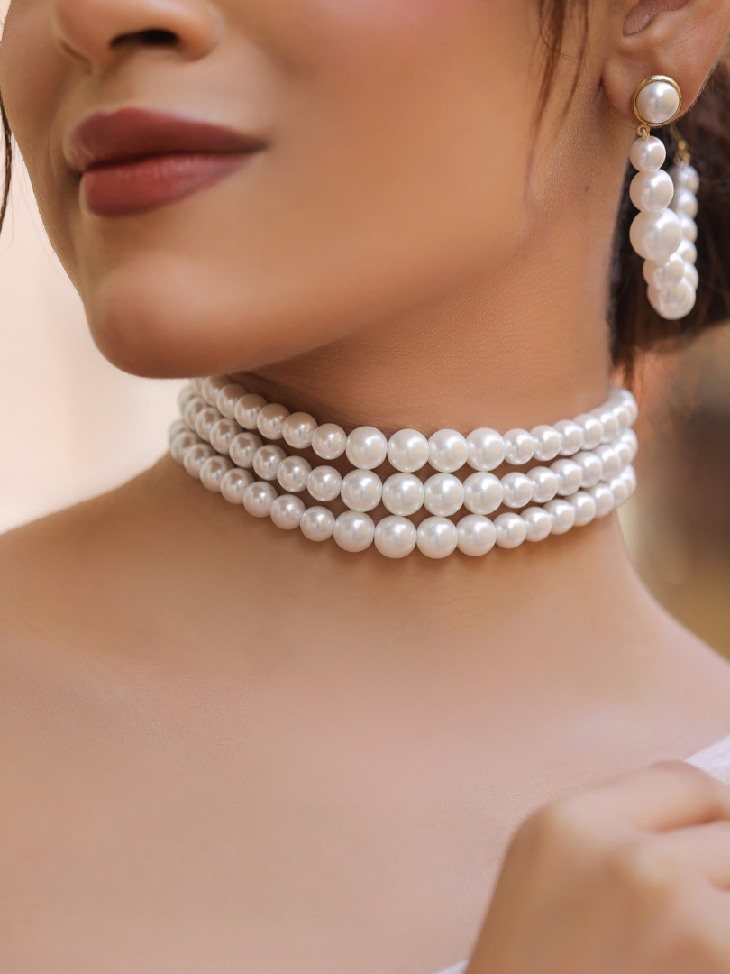 Royal Snow Choker Necklace Set