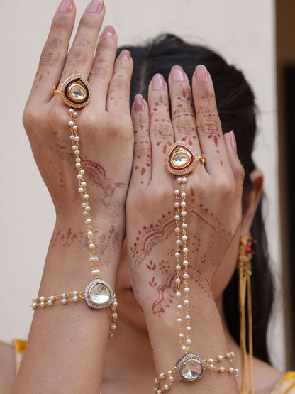 Royal Radiance Kundan Hathphool (Pair)