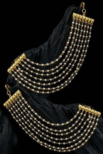 Regal Layered Pearl Earchain