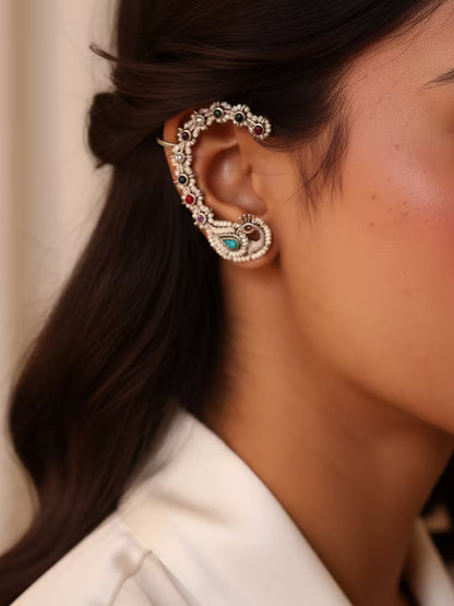 Floral Mirage Peacock Earcuff
