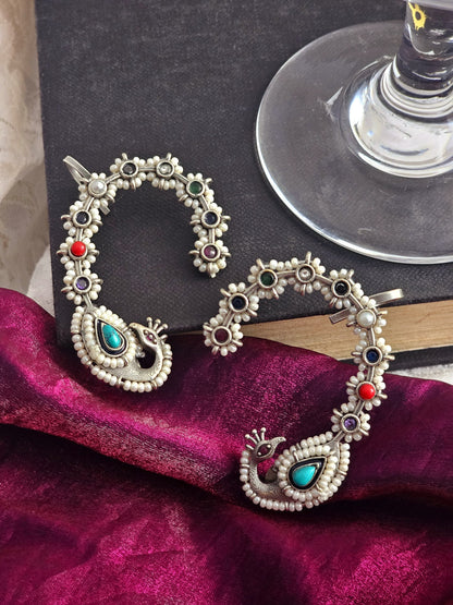 Floral Mirage Peacock Earcuff